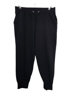 Studio 1886 Womens Black Jogger Pants - Pockets - Drawstring Waist Size Large